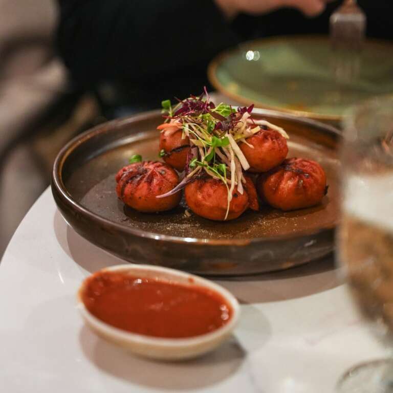 Plated appetizer from a local restaurant